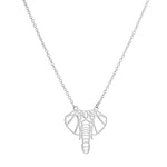 Colar elefante origami prata