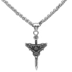 Colar espada viking ragnarok lobos valor por defeito título