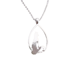 Colar feminino raposa banhado a prata
