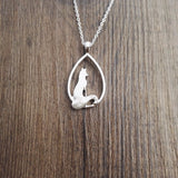 Colar feminino raposa banhado a prata