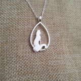 Colar feminino raposa banhado a prata