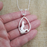 Colar feminino raposa banhado a prata