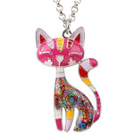 Colar gato colorido cor-de-rosa