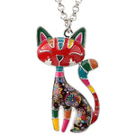 Colar gato colorido vermelho
