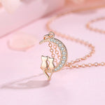 Colar gato na lua ouro rosa