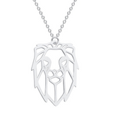 Colar leão feminino prata