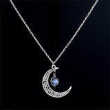 Colar lua fluorescente azul