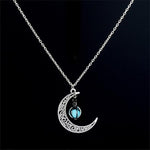 Colar lua fluorescente turquesa