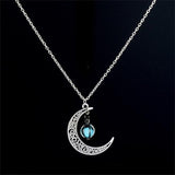 Colar lua fluorescente turquesa