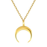 Colar lua invertida prata banhado a ouro
