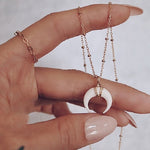 Colar meia-lua banhado a prata 925 ouro