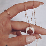 Colar meia-lua banhado a prata 925 ouro