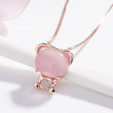 Colar panda cor-de-rosa