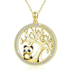 Colar panda de metal ouro / 40cm