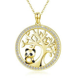 Colar panda de metal ouro / 40cm