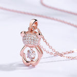 Colar panda imitação de diamante ouro rosa