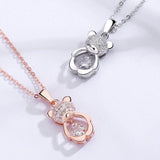 Colar panda imitação de diamante