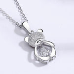 Colar panda imitação de diamante