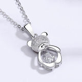 Colar panda imitação de diamante