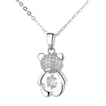 Colar panda imitação de diamante prata