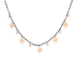 Colar pérolas e trevos ouro rosa