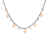Colar pérolas e trevos ouro rosa