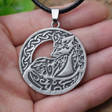 Colar raposa celta viking prata antiga