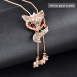 Colar raposa com diamantes banhado a ouro amarelo