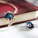 Colar raposa cristal azul