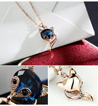 Colar raposa cristal azul
