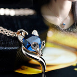 Colar raposa cristal azul