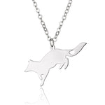 Colar raposa metal prata platina