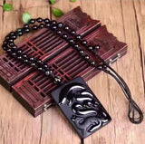 Colar raposa obsidiana obsidiana