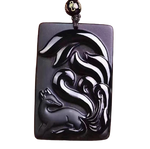 Colar raposa obsidiana obsidiana