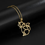 Colar raposa silhueta ouro / 45 cm