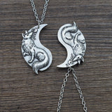 Colar raposa yin yang 2 peças