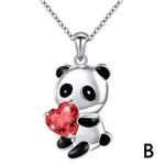 Colar romântico panda b / vermelho