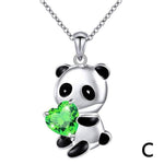 Colar romântico panda c / verde