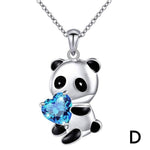 Colar romântico panda d / azul