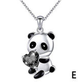 Colar romântico panda e / cinzento