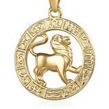 Colar signo leão dourado 45 cm