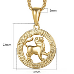 Colar signo leão dourado