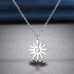 Colar sol feminino prata