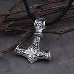 Colar viking martelo de thor corda
