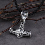 Colar viking martelo de thor corda