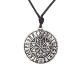 Colar viking símbolo mágico corda prateada