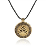 Colar viking valknut corda de bronze