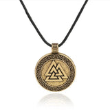 Colar viking valknut corda de bronze