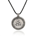 Colar viking valknut corda de prata