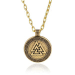 Colar viking valknut corrente de bronze